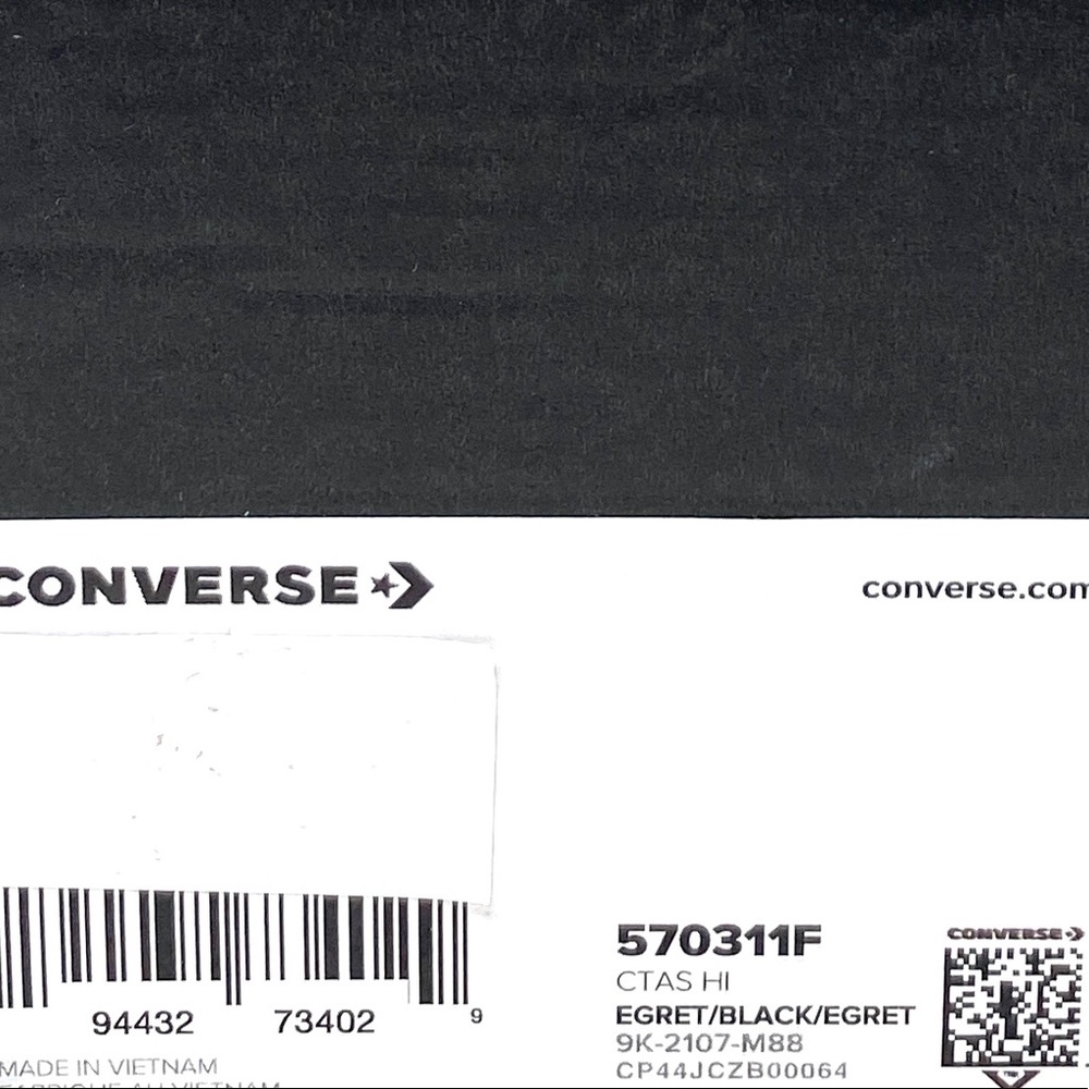 💖MEGA SALE💖Converse Chuck Taylor AS Shoes Women’s High Egret Black  570311F - Picture 8 of 9